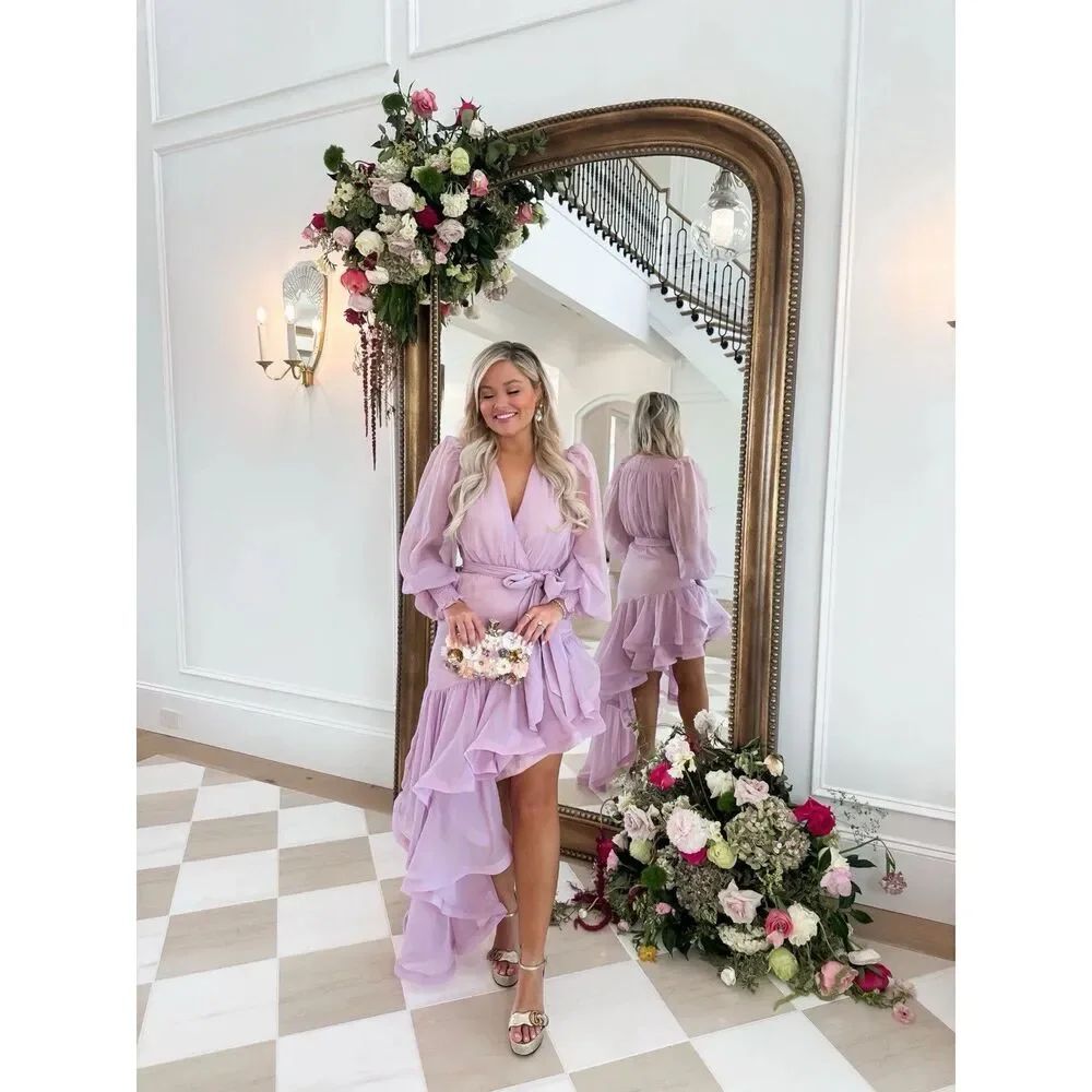 ELLIATT Louise Ruffle Gown In Lilac $298